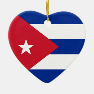 Ornement de coeur de drapeau du Cuba