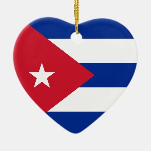 Ornement de coeur de drapeau du Cuba (Devant)