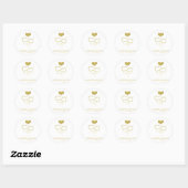 Ornement de coeur de Faux Gold | Sticker Mariage (Feuille)