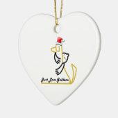 Ornement de coeur de golden retriever, juste amour (Gauche)