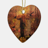 Ornement de coeur de patchs de Citrouille à moche (Gauche)