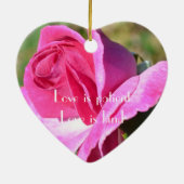 Ornement de coeur de rose de rose d'octobre (Dos)