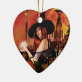 Ornement de coeur de sorcière de nuit magique (Gauche)