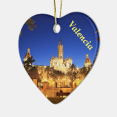 Ornement de coeur de vue de nuit de Valence (Gauche)
