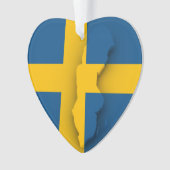 Ornement de coeur - drapeau/flocon de neige (devant)