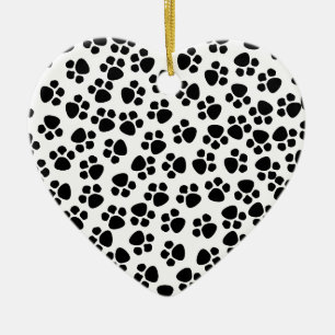 ornement de coeur empreinte de patte