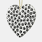 ornement de coeur empreinte de patte (Gauche)