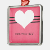 Ornement de coeur rose moderne (Gauche)