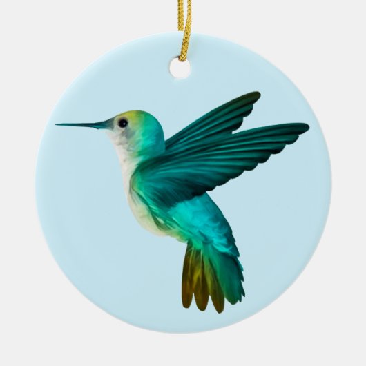 Ornement de colibri bleu vert (Devant)