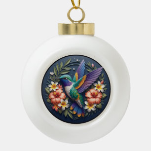Ornement de colibri tropical – Floral coloré