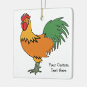 Ornement de coq de texte personnalisé (Gauche)