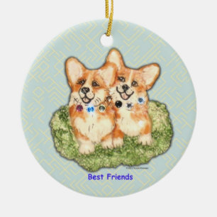 Ornement de corgi de "meilleurs amis"