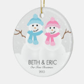 Ornement de couples de bonhomme de neige (Gauche)