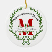 Ornement de couronne de Noël avec monogramme (Devant)