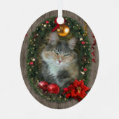 Ornement de couronne de Noël avec votre photo(s) (Verso)