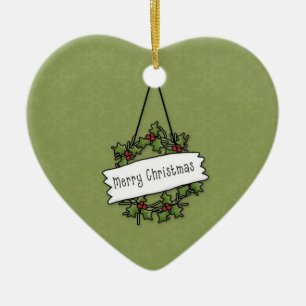 Ornement de couronne de Noël joyeux