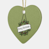 Ornement de couronne de Noël joyeux (Gauche)
