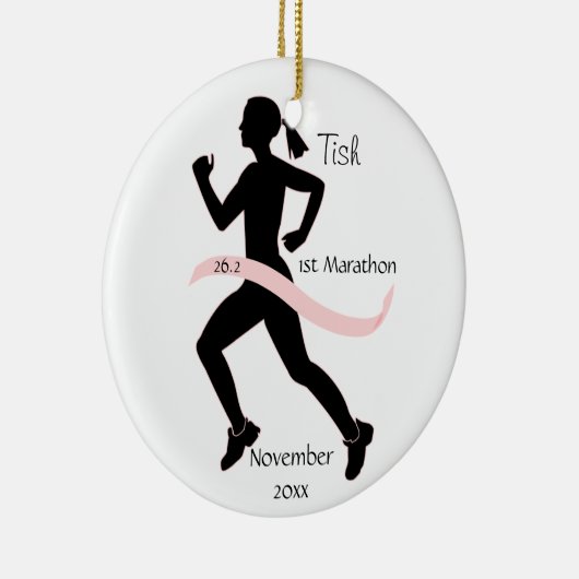 Ornement de course de marathon en rose (Droite)