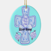 Ornement de croix chrétienne Blue Bless This Child (Droite)