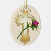 Ornement de croix chrétienne en rose (Droite)
