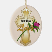 Ornement de croix chrétienne Love Rose (Droite)