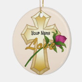 Ornement de croix chrétienne Love Rose (Gauche)