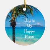 Ornement de décor de plage de Noël : Mon endroit (Devant)