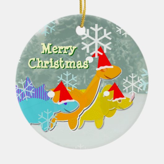 Ornement de dinosaures de Joyeux Noël (Devant)