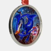 Ornement de dragon cosmique azurite (Droite)