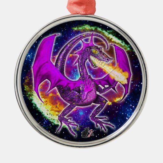 Ornement de dragon cosmique de Tourmaline (Devant)