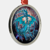 Ornement de dragon cosmique turquoise (Droite)