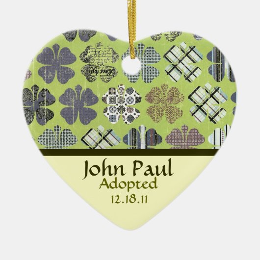 Ornement de faire-part d'adoption de shamrock (Devant)