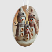Ornement de famille de bonhomme de neige personnal (devant)