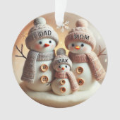 Ornement de famille de bonhomme de neige personnal (devant)
