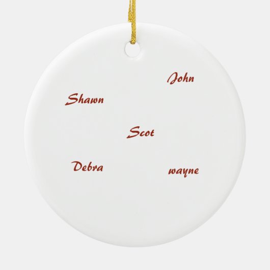 Ornement de famille de Noël Racon (Dos)