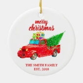 Ornement de famille établi par camion rouge (Dos)