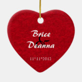 Ornement de faveur de mariage de feutre de coeur (Dos)