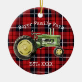 Ornement de ferme de famille de tracteurs verts (Devant)