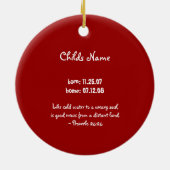 Ornement de fille d'amour d'adoption (Dos)