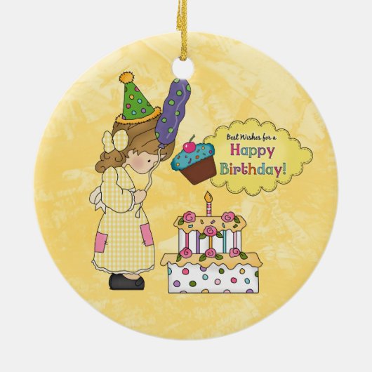 Ornement de fille d'anniversaire (Dos)