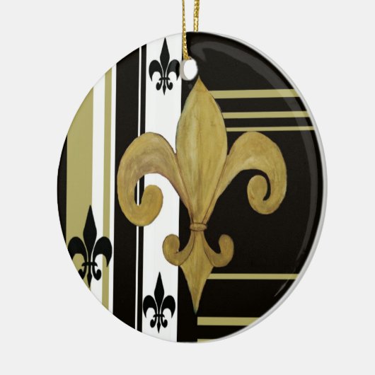 Ornement de fleur de lis noir & or (Gauche)