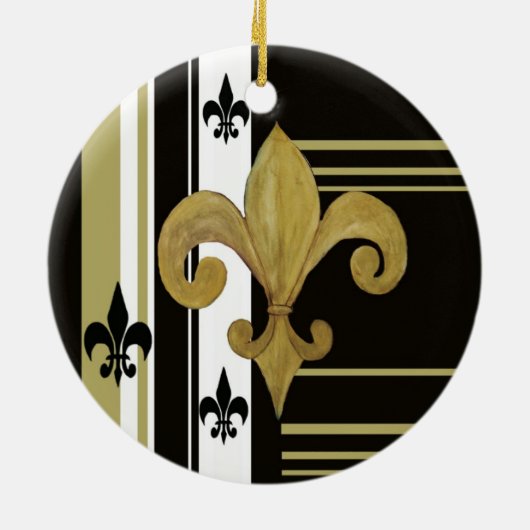 Ornement de fleur de lis noir & or (Dos)