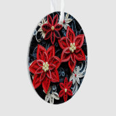 Ornement de fleur de Noël en papier peint 3d (devant)