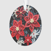 Ornement de fleur de Noël en papier peint 3d (devant)