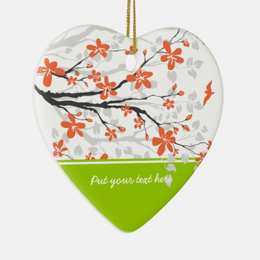 Ornement de fleurs de magnolia vert de chaux orang (Droite)