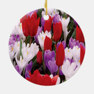 Ornement de fleurs de tulipes colorées