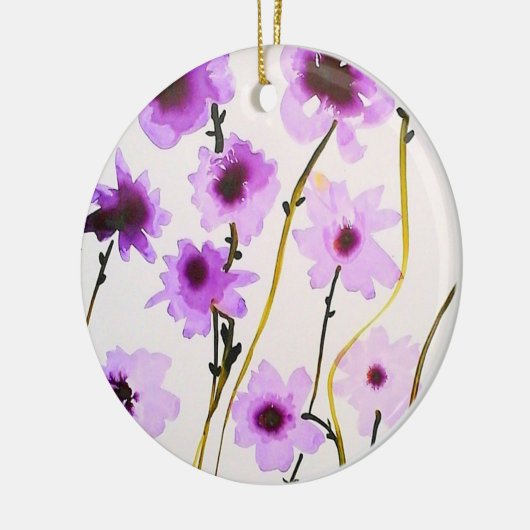 Ornement de fleurs violettes (Gauche)