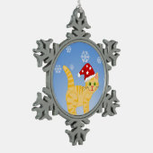 Ornement de flocon de neige amusant Noël Chat jaun (Gauche)