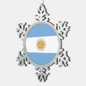 Ornement de flocon de neige avec drapeau argentin (Vue impression)