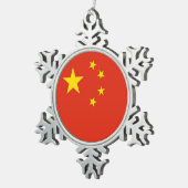 Ornement de flocon de neige avec drapeau chinois (Vue impression)